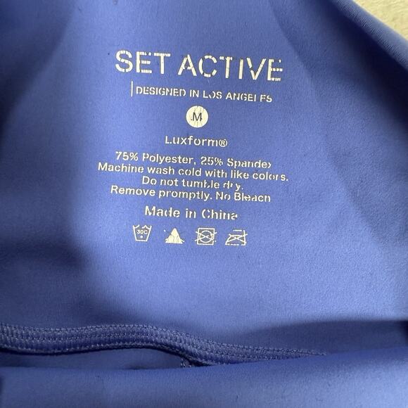 SET ACTIVE Sculptflex Seamless Leggings Cobalt Blue Women's Size Medium - Picture 5 of 8